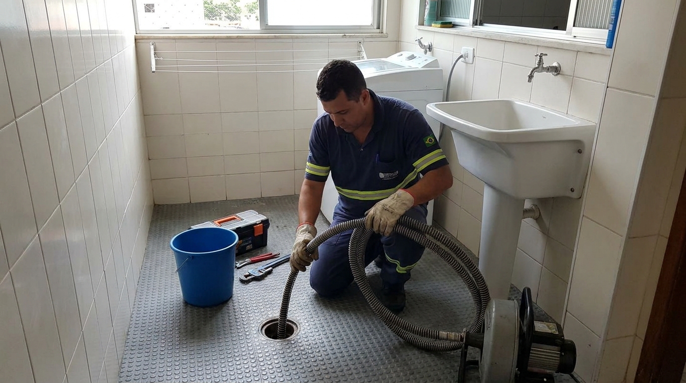 Desobstrução em área externa em Sorocaba-SP
