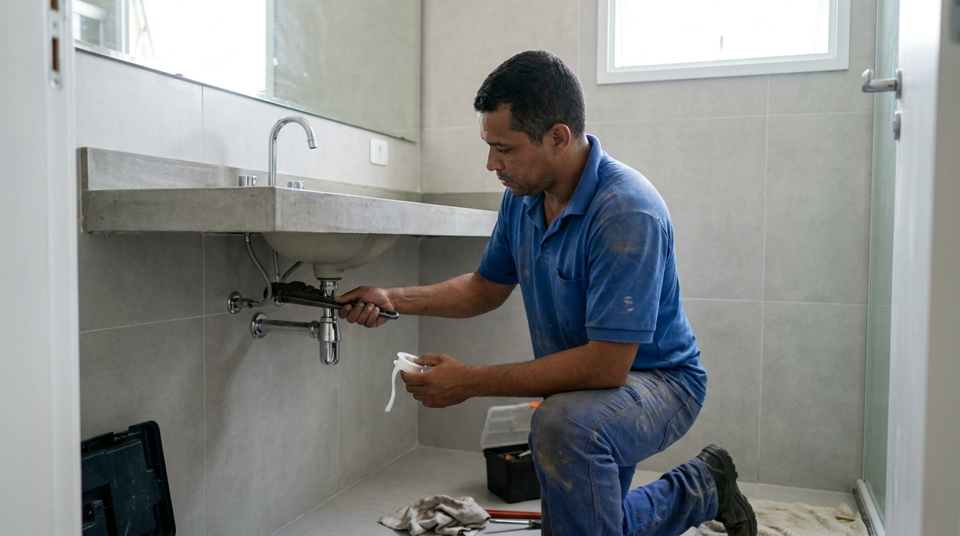 Instalação de Torneira, Vaso Sanitário e Chuveiro