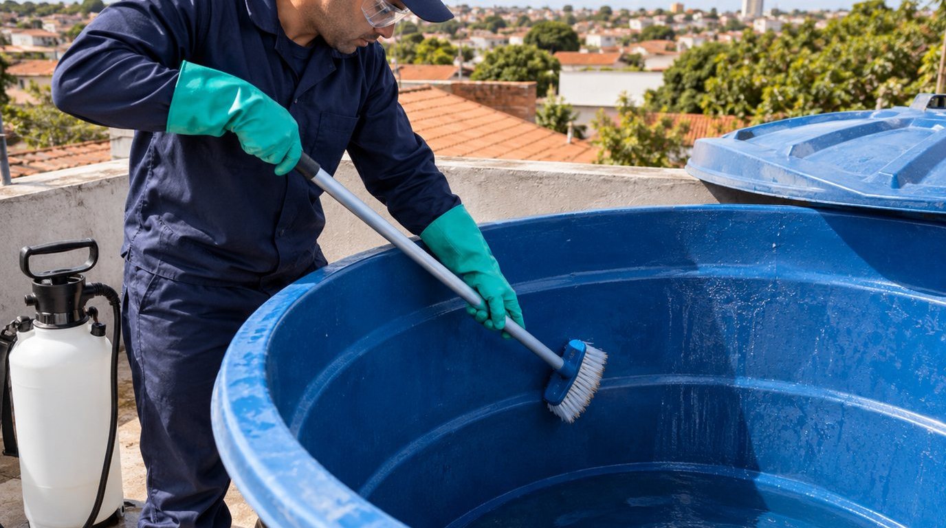Serviço em caixa d'água em Sorocaba-SP